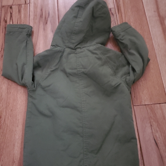 Cherokee Sherpa cotton army green jacket kids sz 4T - Picture 9 of 10